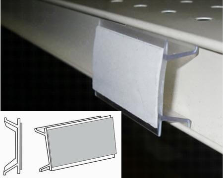 Clear Shelf-Channel Sign Clip w/ 2 Sided Tape