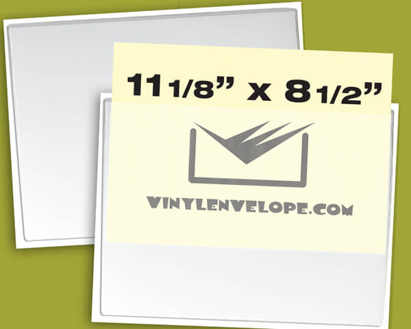 11 3/8'' x 9 1/2''  Adhesive pouch