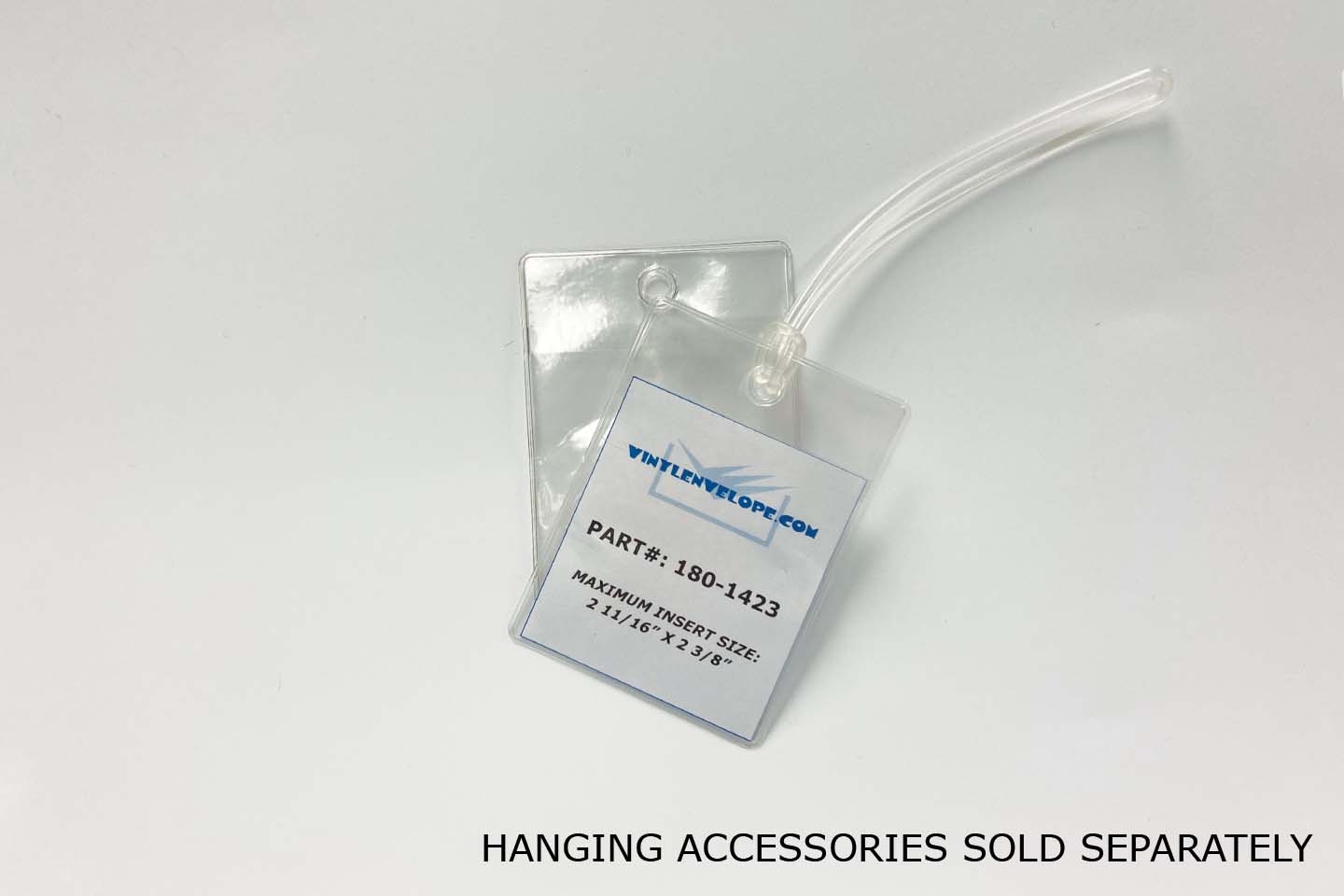 2 3/8" x 2 11/16" Clear Vinyl Tag Holder w/ Hang Hole