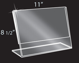 11" x 8 1/2" Slanted sign holder - landscape