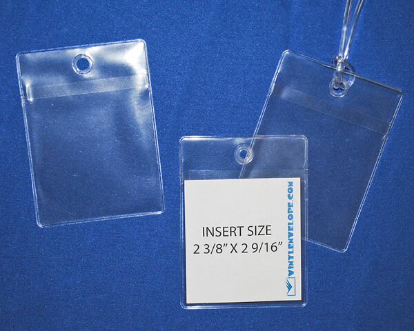 2 5/8" x 3 9/16" clear pouch with hang hole