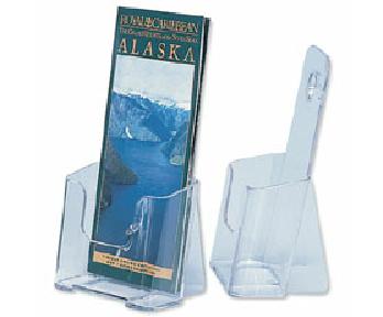 Clear tri-fold counter top brochure holder