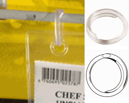 Clear Round Spiral Hanging Ring 11/16" ID