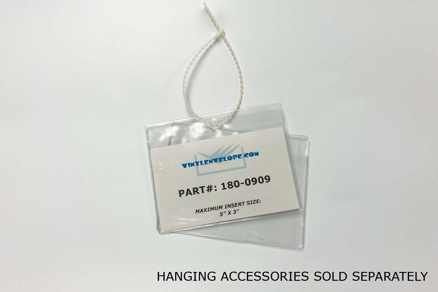 5 1/4" x 4" Clear Vinyl Tag Holder w/ Hang Hole