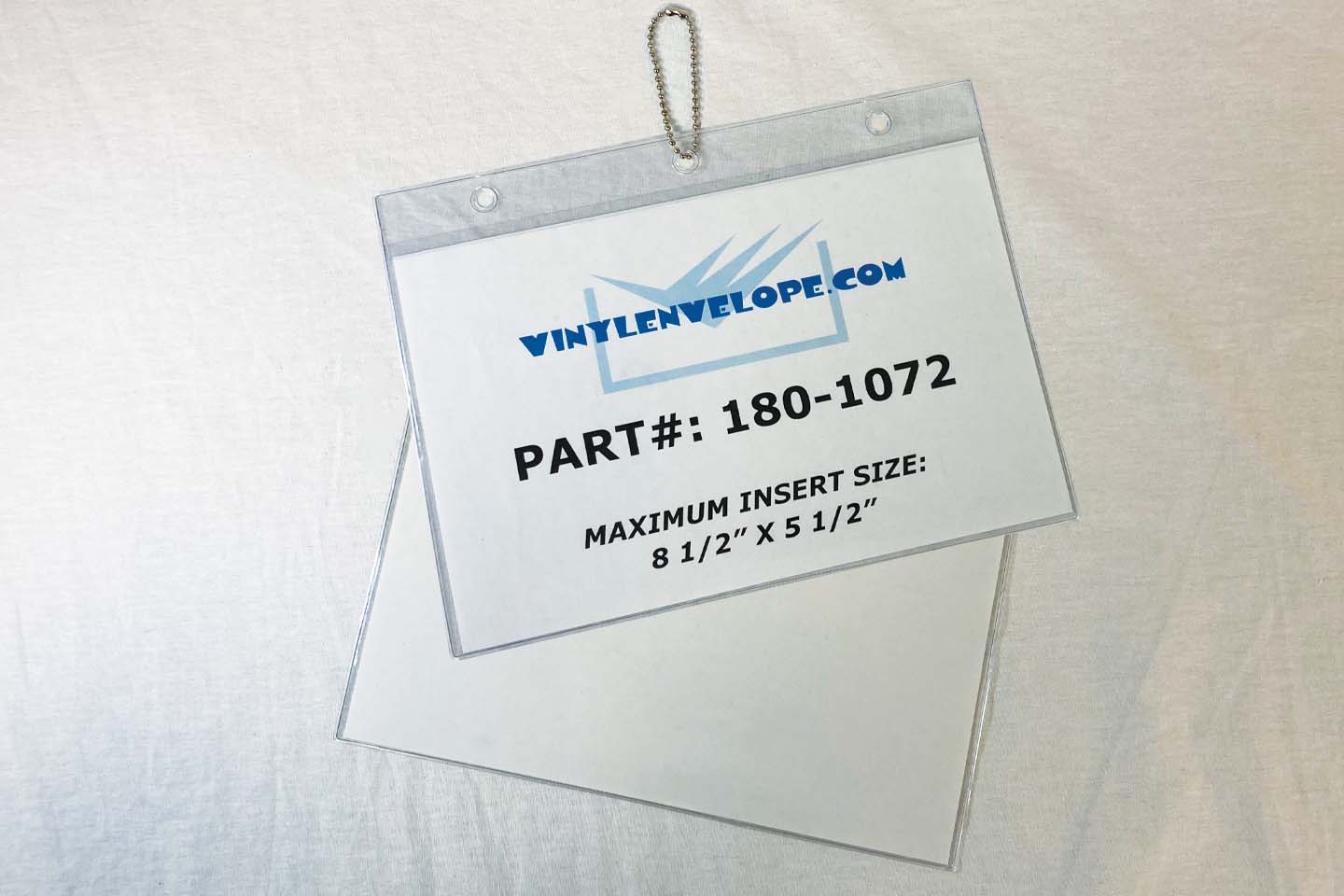 8 1/2" x 5 1/2" Clear Hanging Vinyl Tag Holder