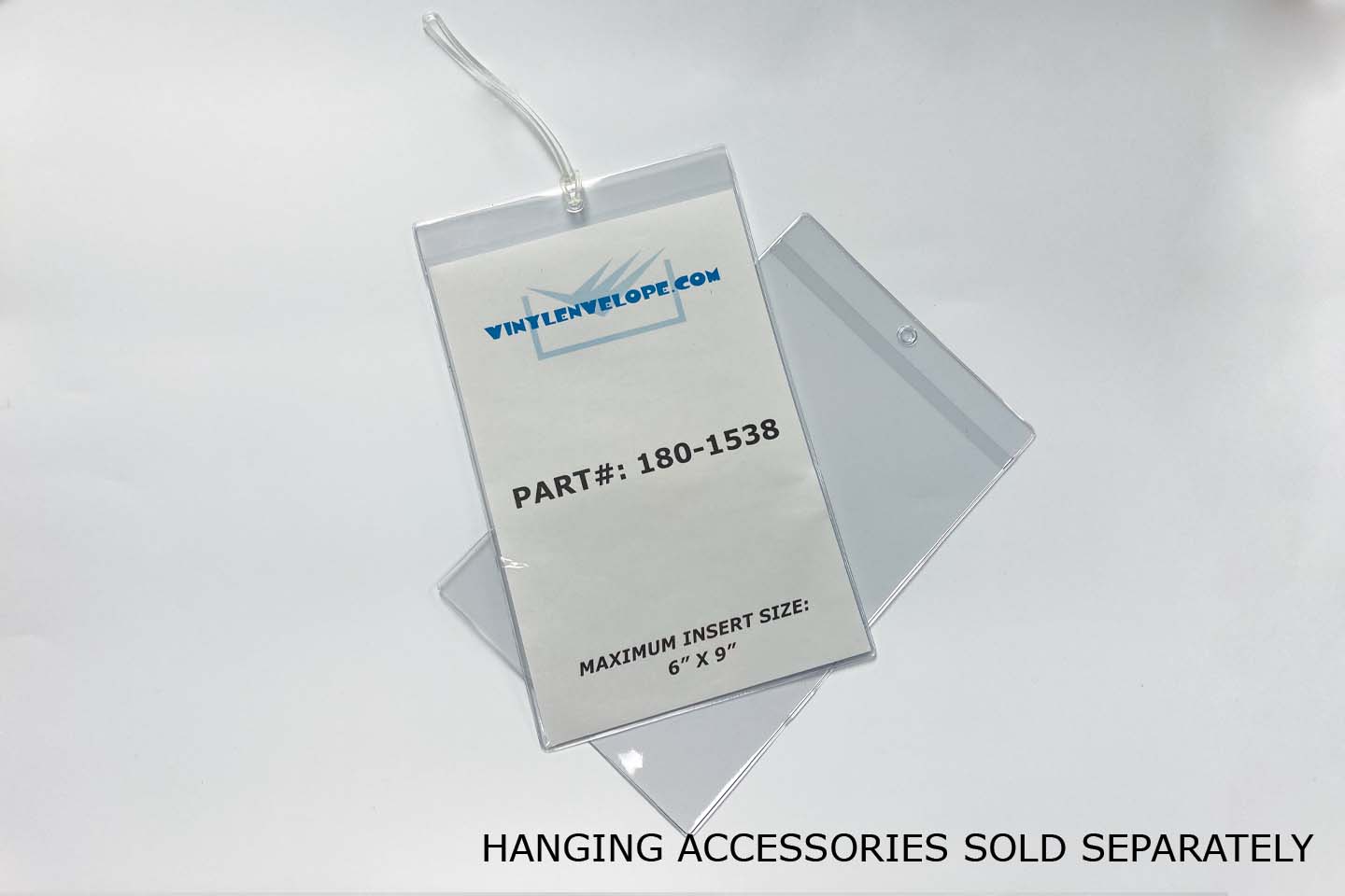 6" x 9" Clear Vinyl Hanging Tag Holder