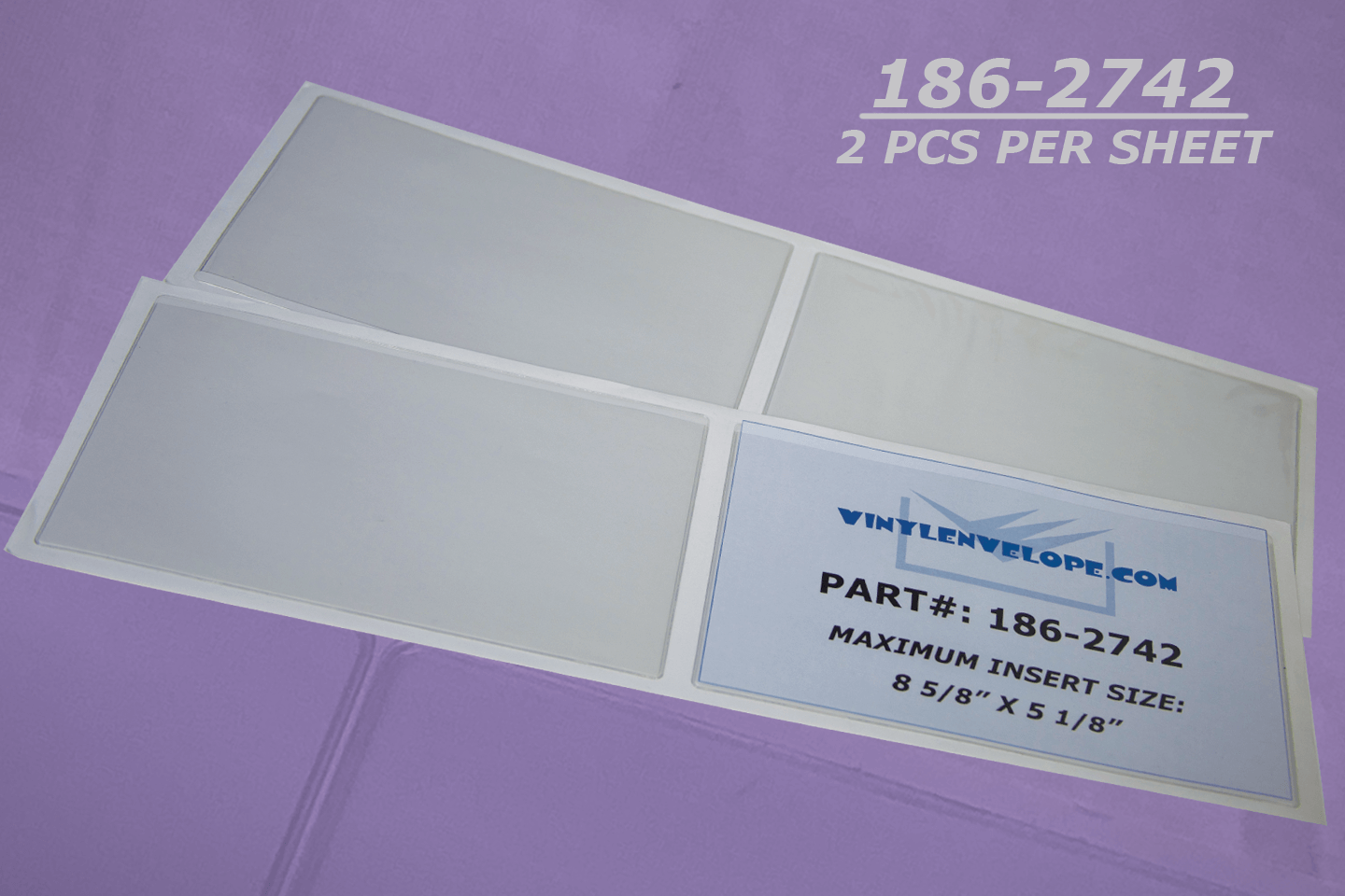 9 x 5 1/4" press-on adhesive vinyl pouch