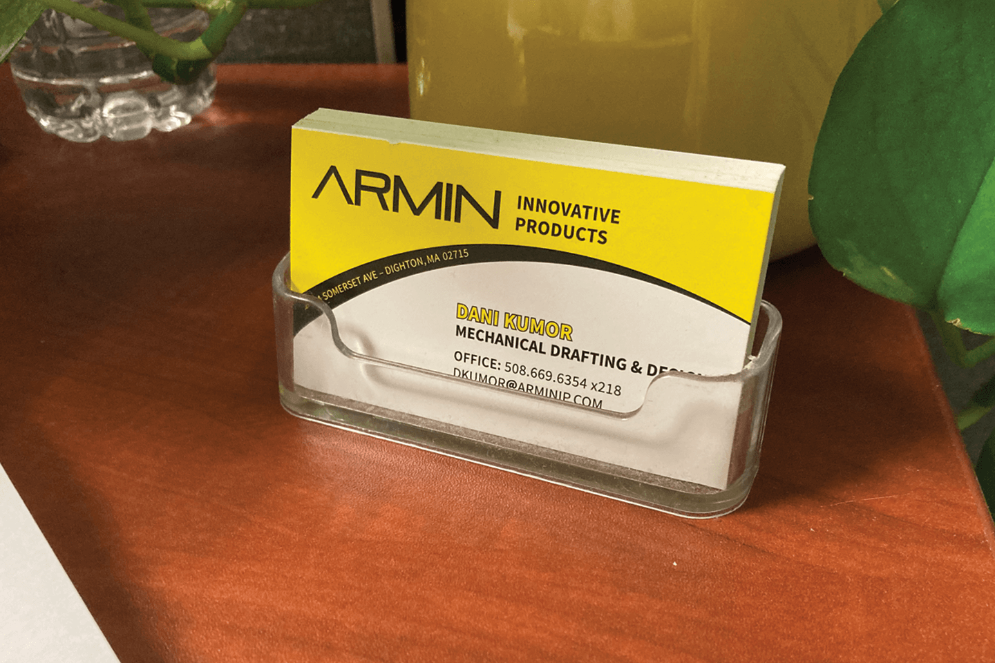 Clear Countertop Business Card Holder