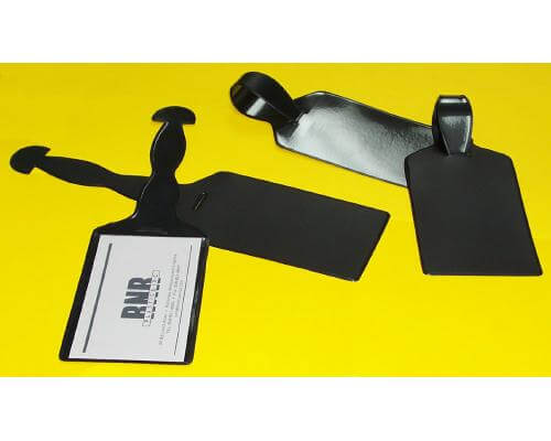 Black vinyl ID card holder w/ loop strap