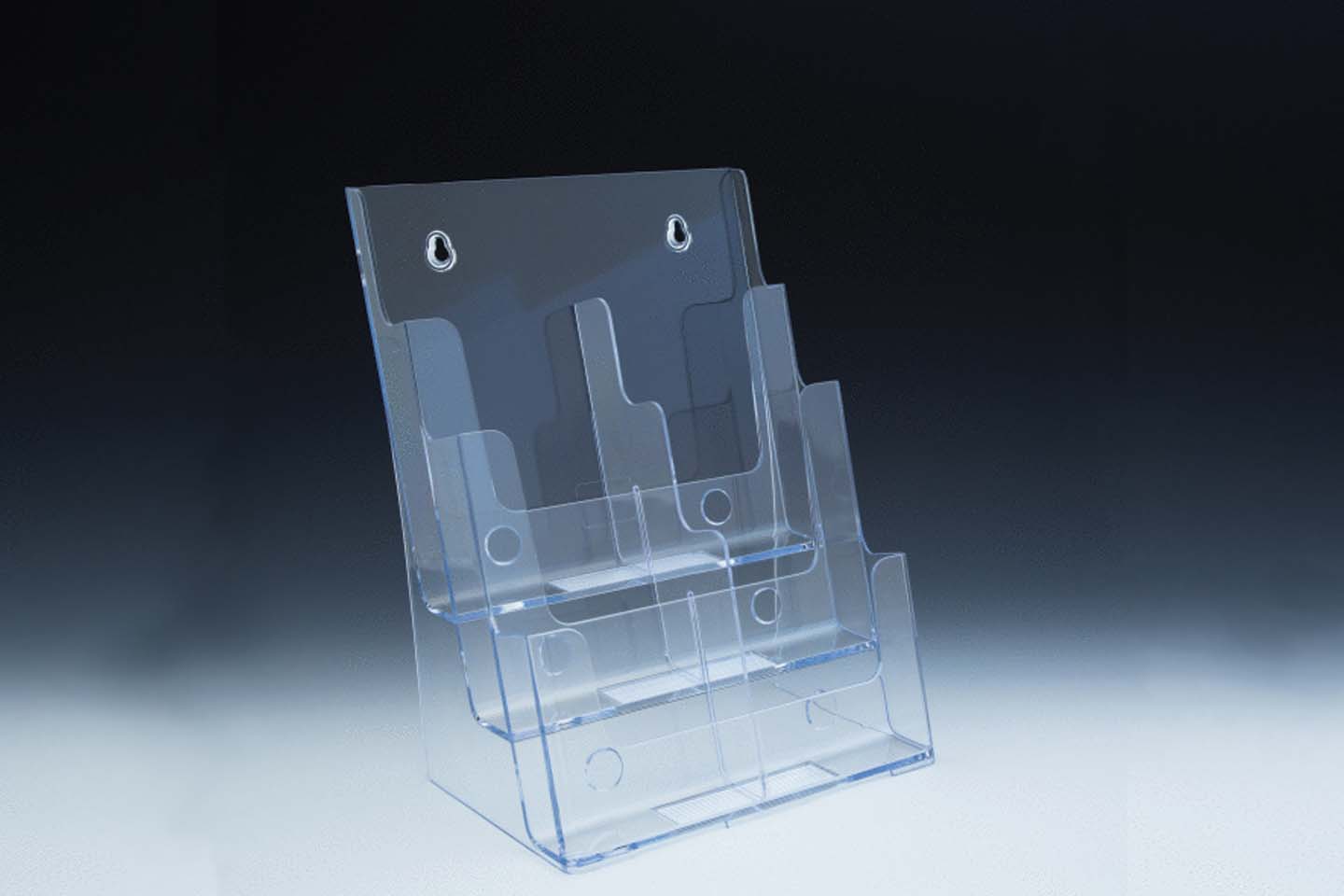 Clear 3-Tier Countertop Brochure and Magazine Holder