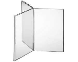 Six-sided sign holder for menus, announcements, daily specials,